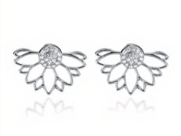 Crystal Earrings -Silver