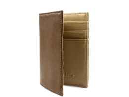 Micro Leather Wallet- Chocolate/Tan