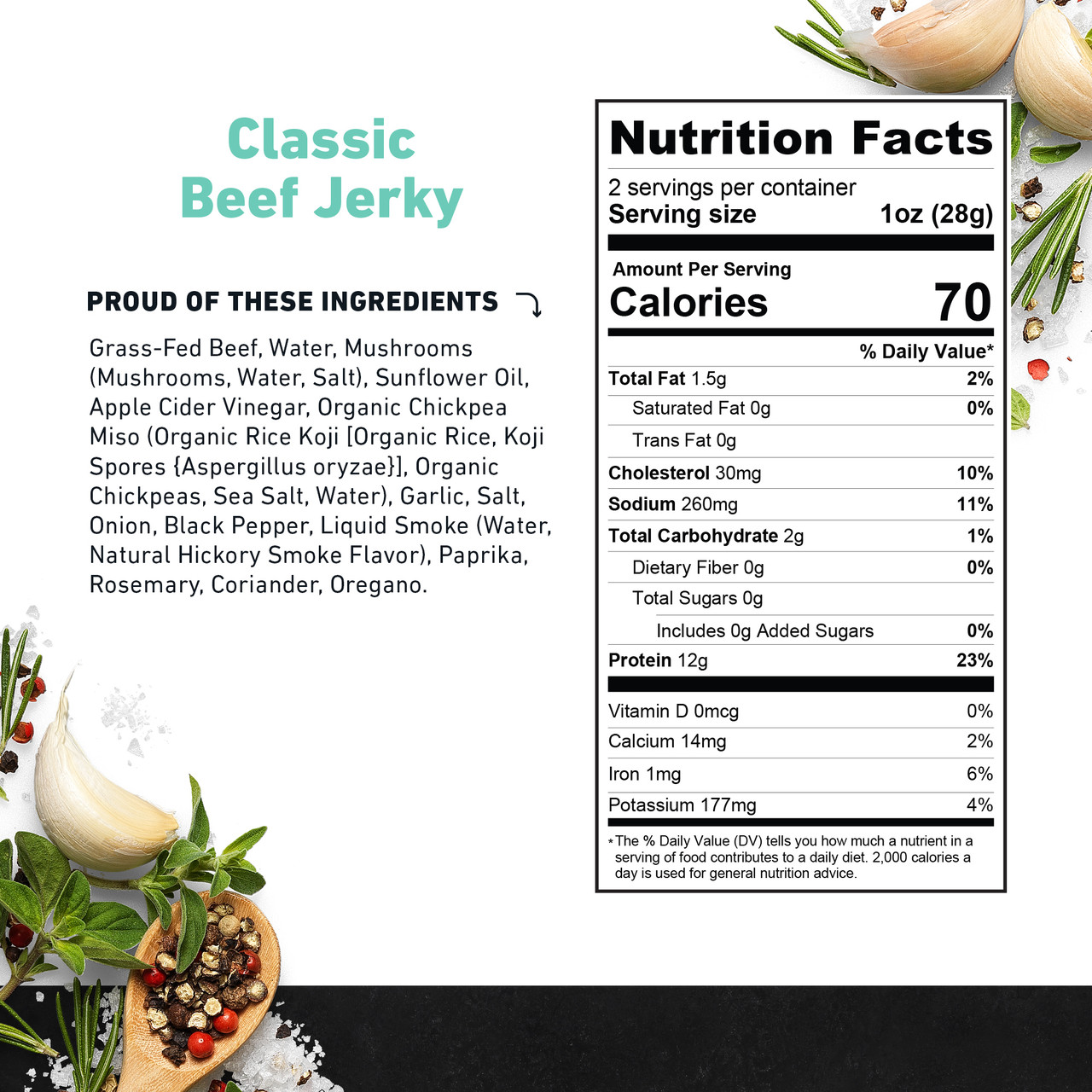 Country Archer Zero Sugar Grass-Fed Classic Beef Jerky 2 oz (Pack of 12) - Image 3