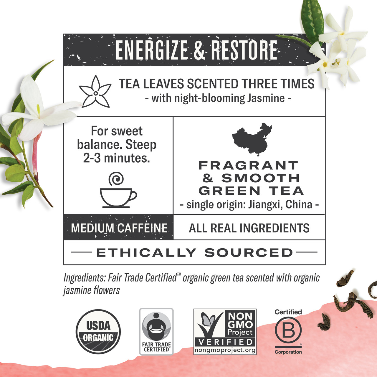 Numi Tea Jasmine Mkn Green Tea (6x18 Bag) - Image 3