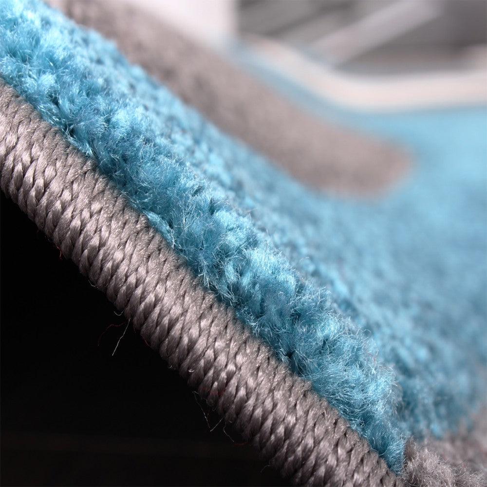 Designer Area Rug with Contour Cut and Modern Wave Pattern - Image 4