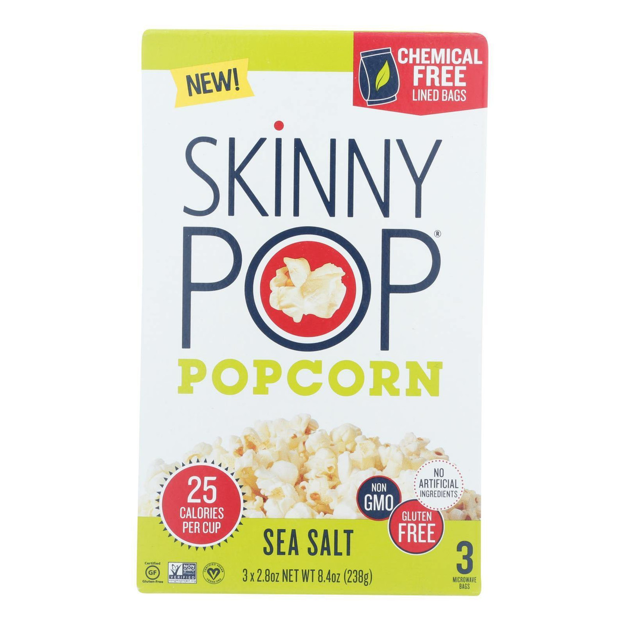 Skinny Pop Sea Salt Popcorn 2.8 oz (Pack of 12)