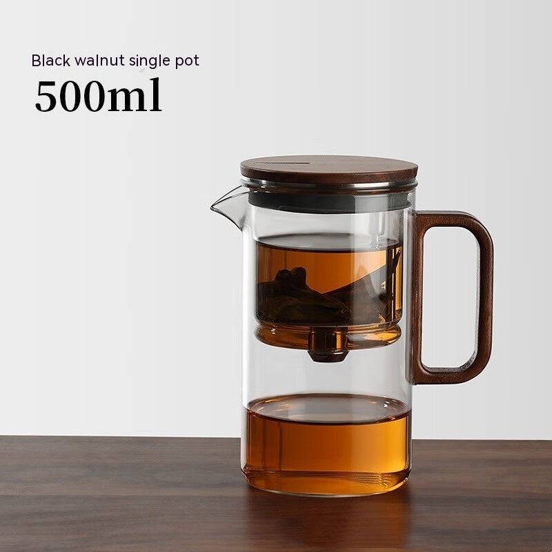 One-Click Filtering Walnut Full Glass Liner Teapot | Elegant Brewing Solution - Image 7