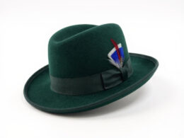 Ferrecci 100 % Wool Australian Firm Fur Felt Hunter Green Godfather Hat