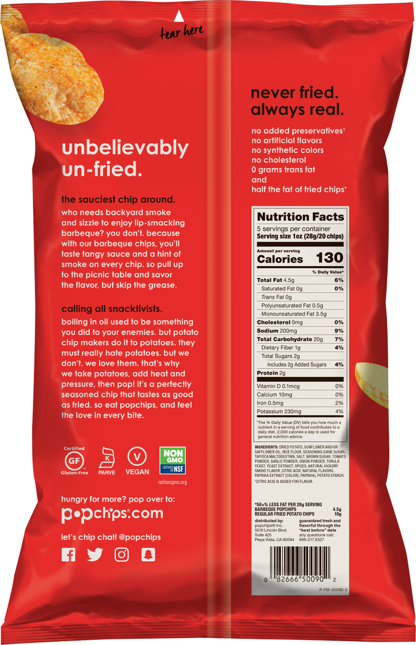 Pop Chips BBQ Potato Chips 5 oz (Pack of 12) - Image 2