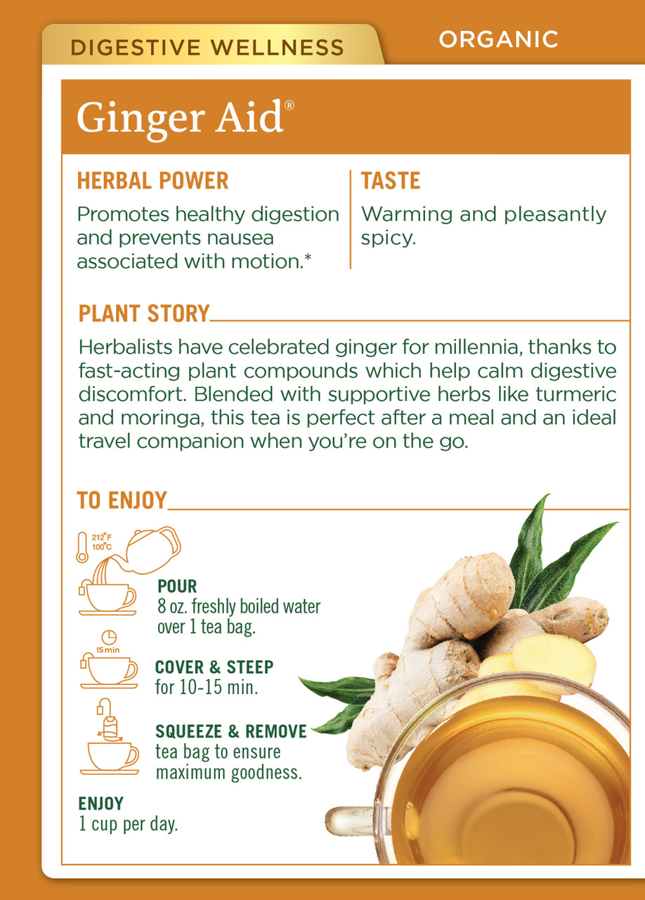 Traditional Medicinals Ginger Aid Herb Tea (6x16 Bag) - Image 2