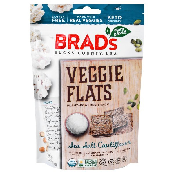 Brad's Organic Cauliflower Veggie FLats 3 oz (Pack of 12)