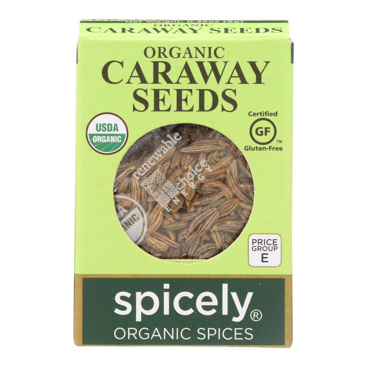 Spicely Organic Caraway Seeds 0.35 oz (Pack of 6)