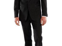 Ferrecci Men's Falls Black Slim Fit 2 Piece Tuxedo