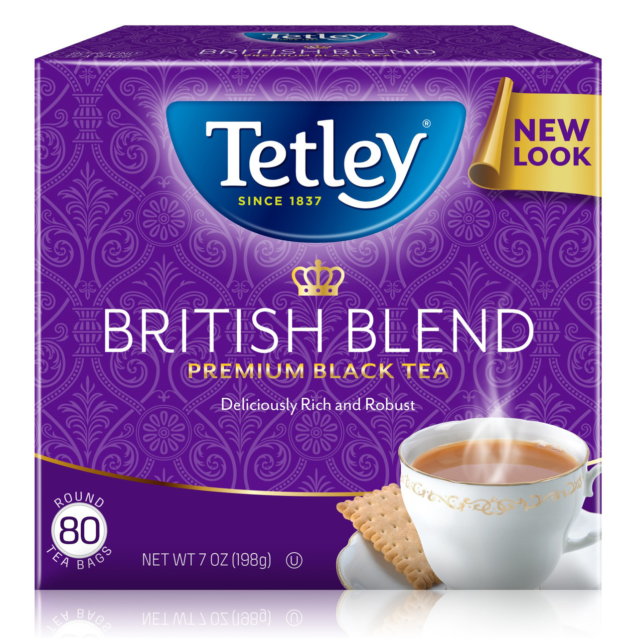 Tetley British Blend Premium Black Tea 80 Tea Bags (Pack of 12 Boxes)