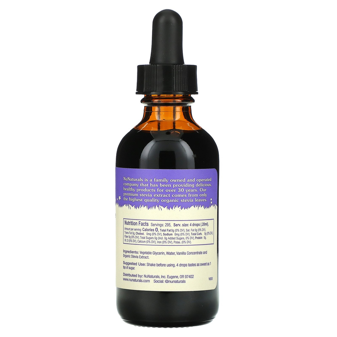 NuNaturals Alcohol-Free Vanilla Stevia Drops 2 oz - Image 2