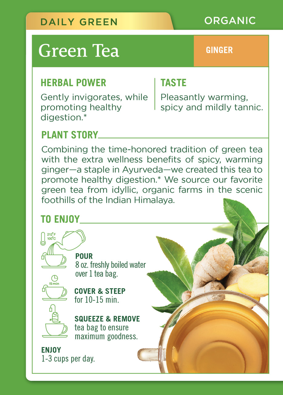 Traditional Medicinals Green Tea With Ginger (6x16 Bag) - Image 2