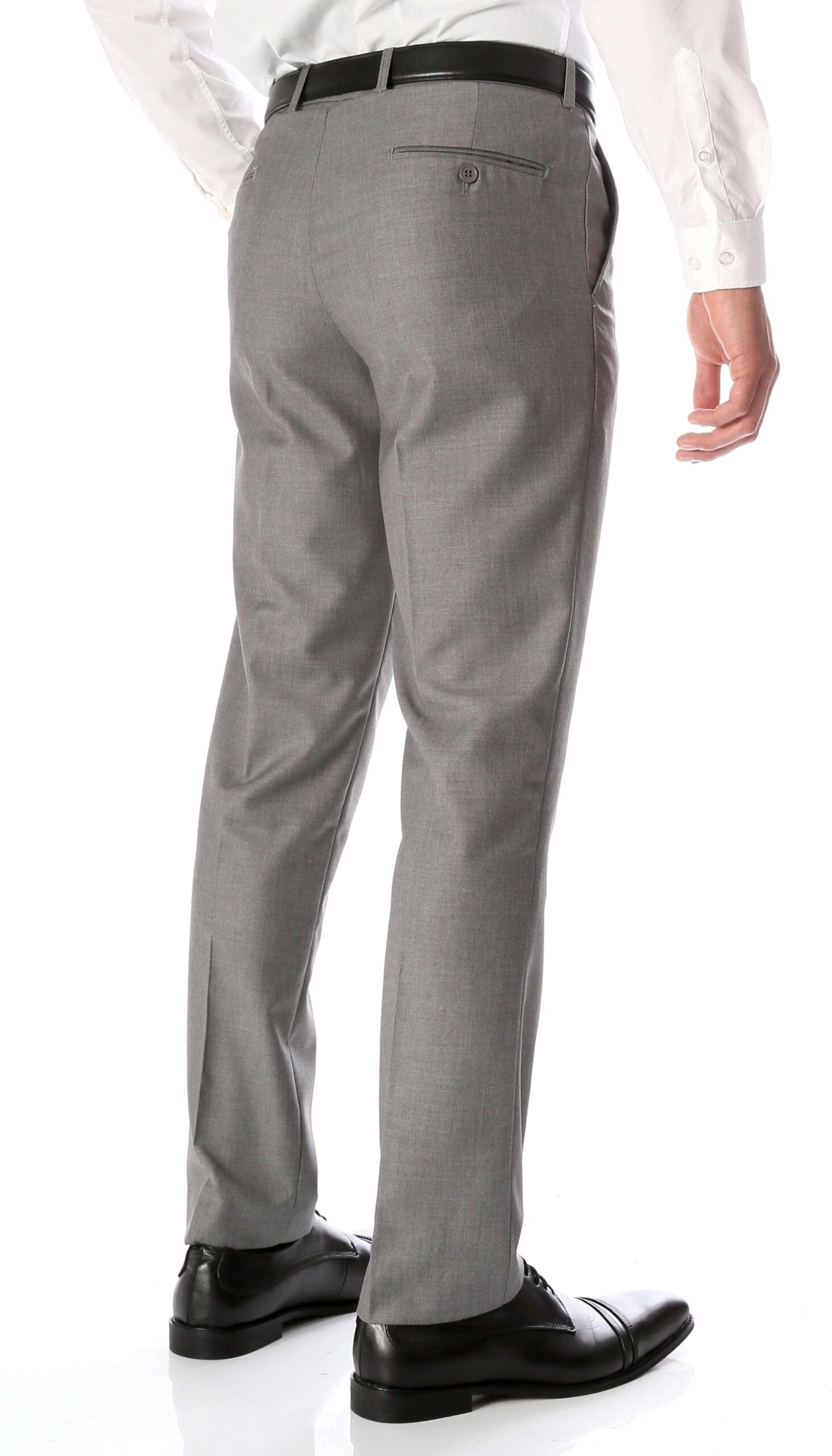Ferrecci Men's Halo Grey Slim Fit Flat-Front Dress Pants - Image 2