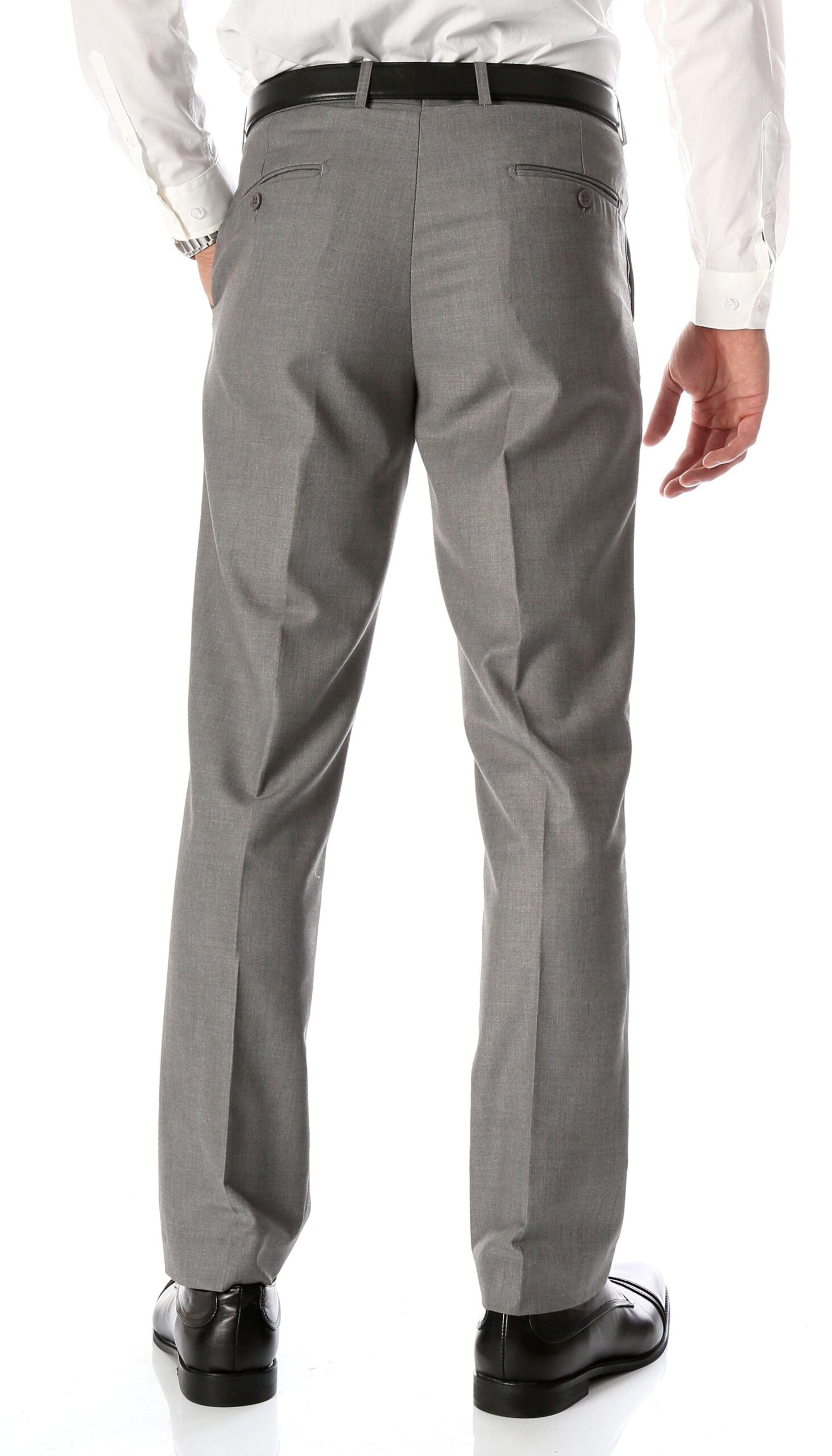 Ferrecci Men's Halo Grey Slim Fit Flat-Front Dress Pants - Image 3