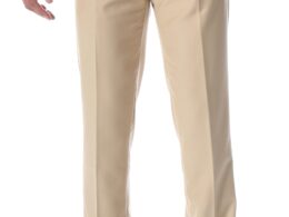 Ferrecci Men's Halo Tan Slim Fit Flat-Front Dress Pants