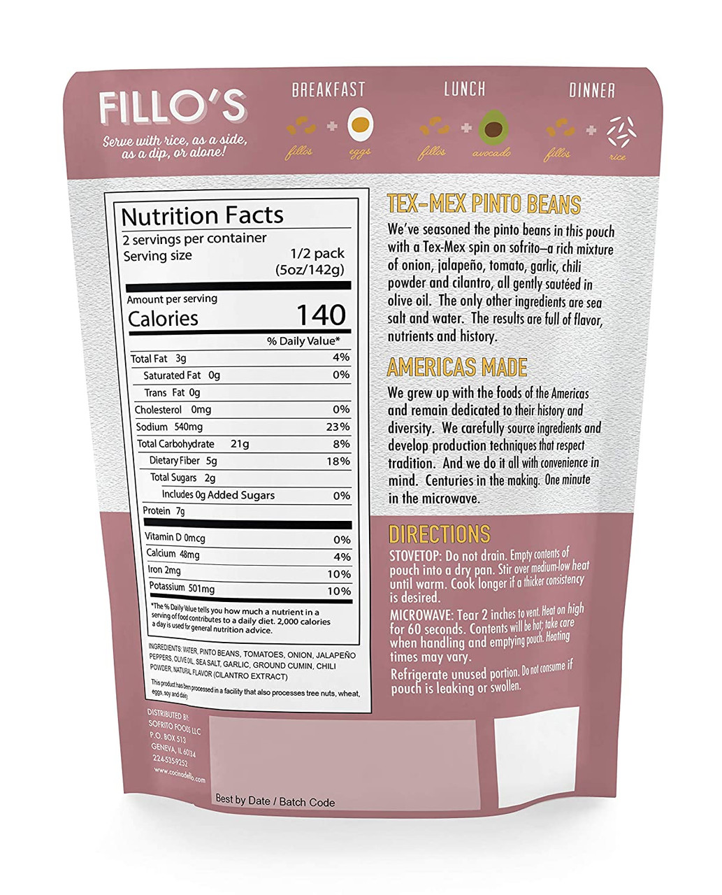 Fillo's Tex-Mex Pinto Beans & Sofrito 10 oz (Pack of 6) - Image 2