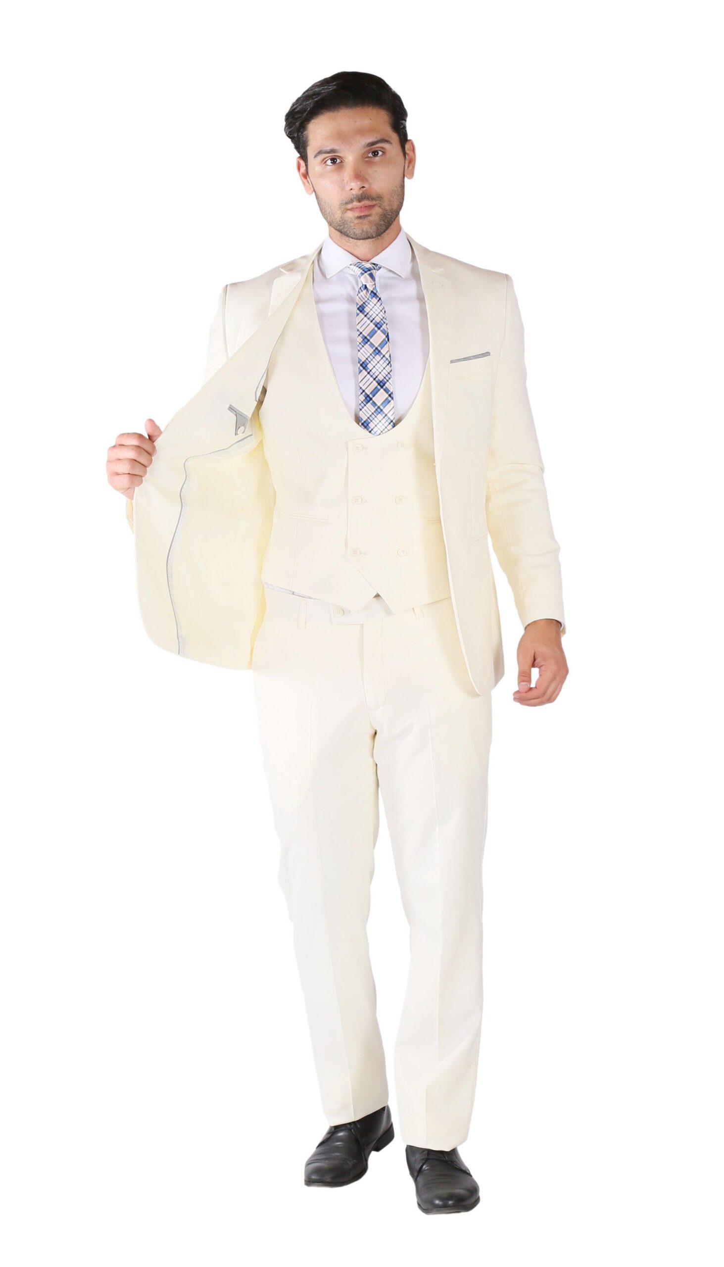 Hart 3pc Slim Fit Winter White Suit - Image 2