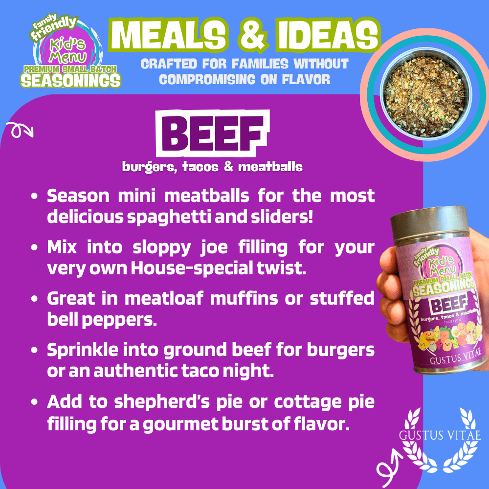 Kid’s Menu: Beef: Burgers, Tacos & Meatballs Seasoning - Image 3
