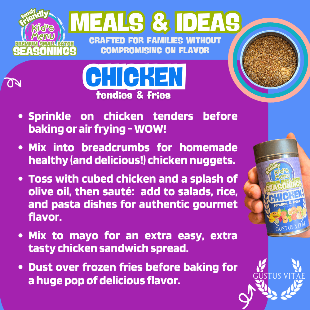 Kid’s Menu: Chicken - Tendies & Fries Gourmet Seasoning Mix - Image 3