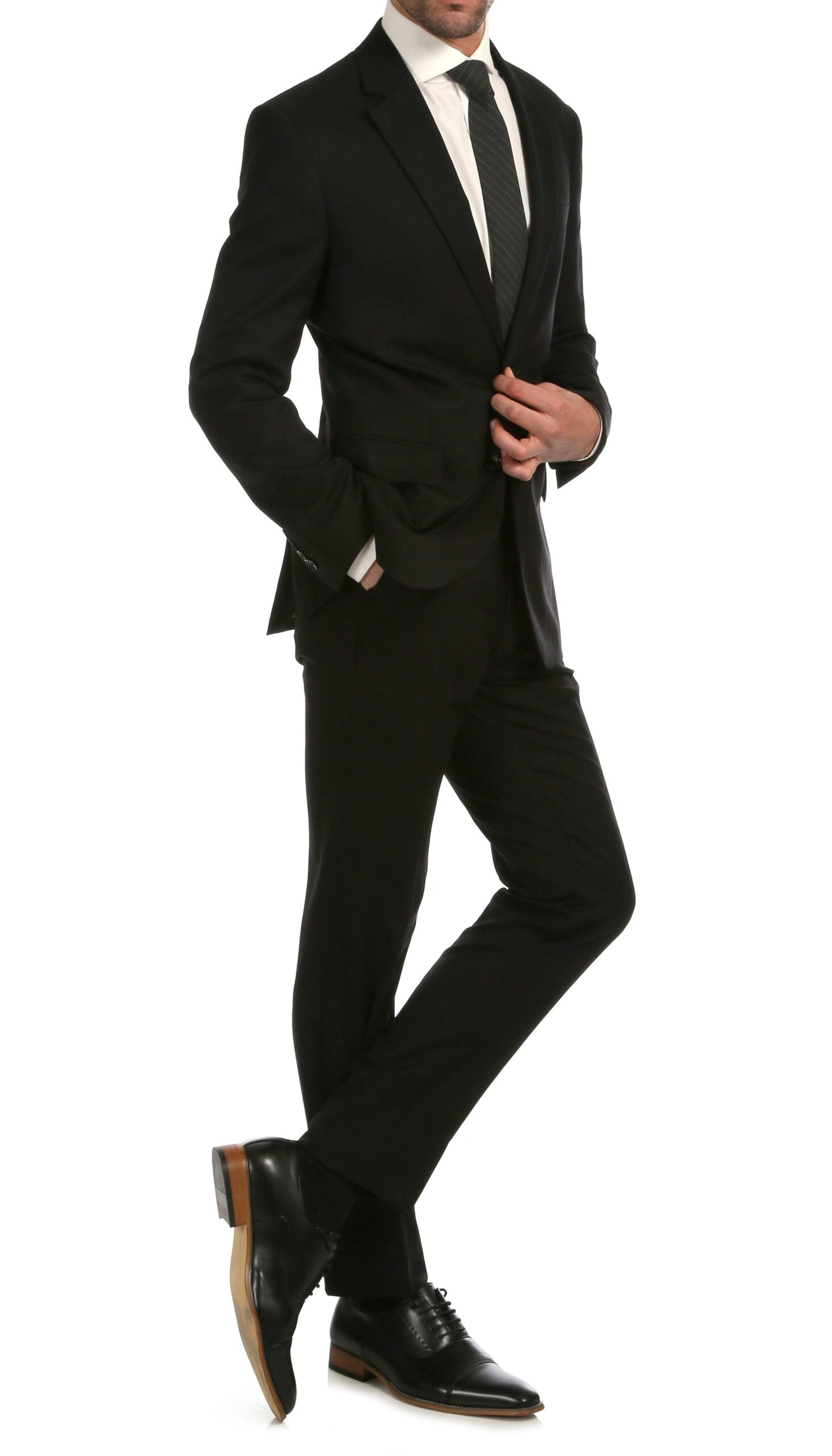 Mason Black Men's Premium 2 Piece Wool Slim Fit Suit - Image 2