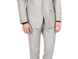 Ferrecci Men's Daxson Grey Slim Fit Shawl Collar 3pc Tuxedo