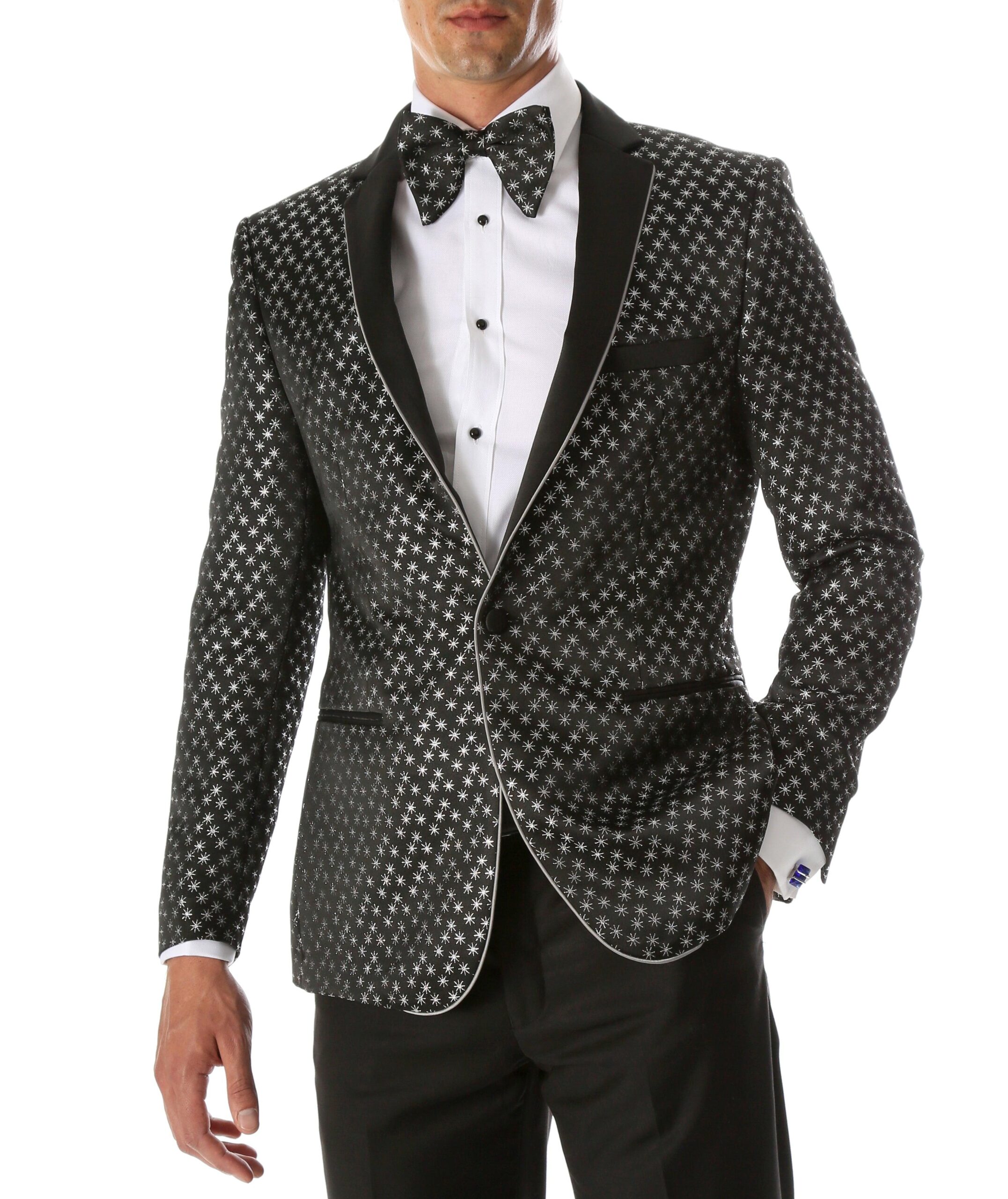Men's Pronto Silver Star Modern Fit Tuxedo Blazer - Image 2