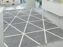 Modern Geometric Rug for Living-Room in Gray