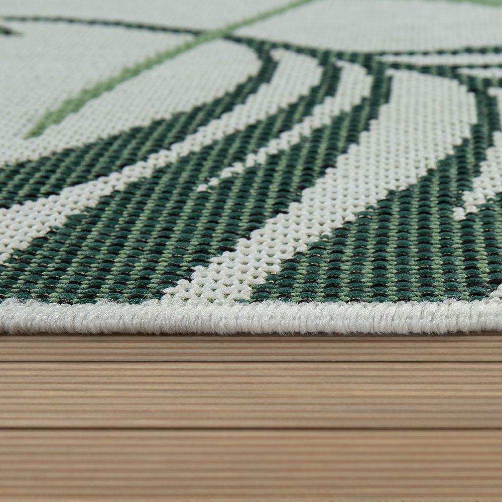 Outdoor Rug Ostende Palm Leaf Pattern - Green White - Image 2