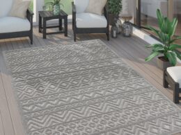 Indoor Outdoor Rug Livorno Boho High-Low Pattern In Grey