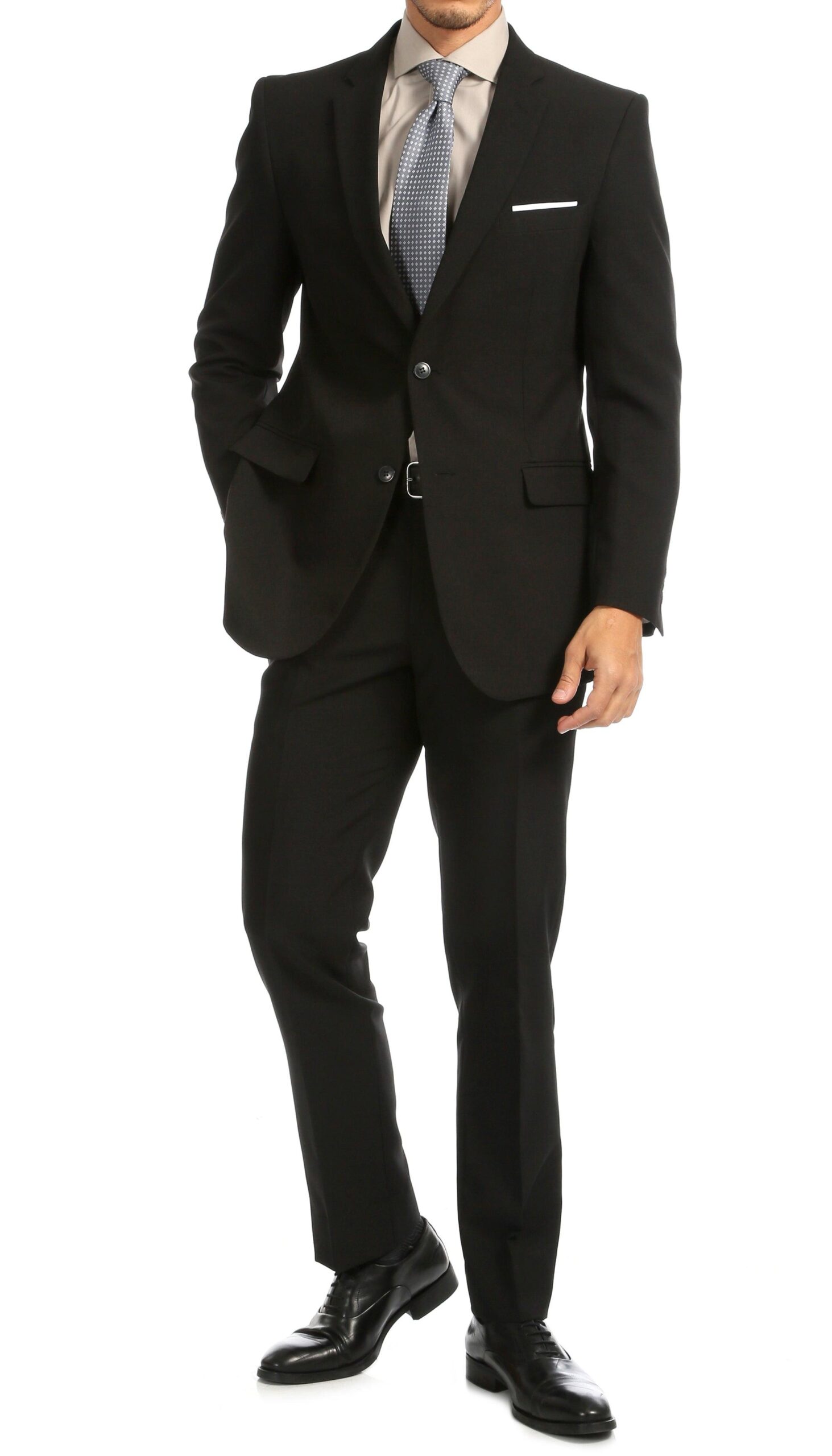 PL1969 Mens Black Slim Fit 2pc Suit - Image 2