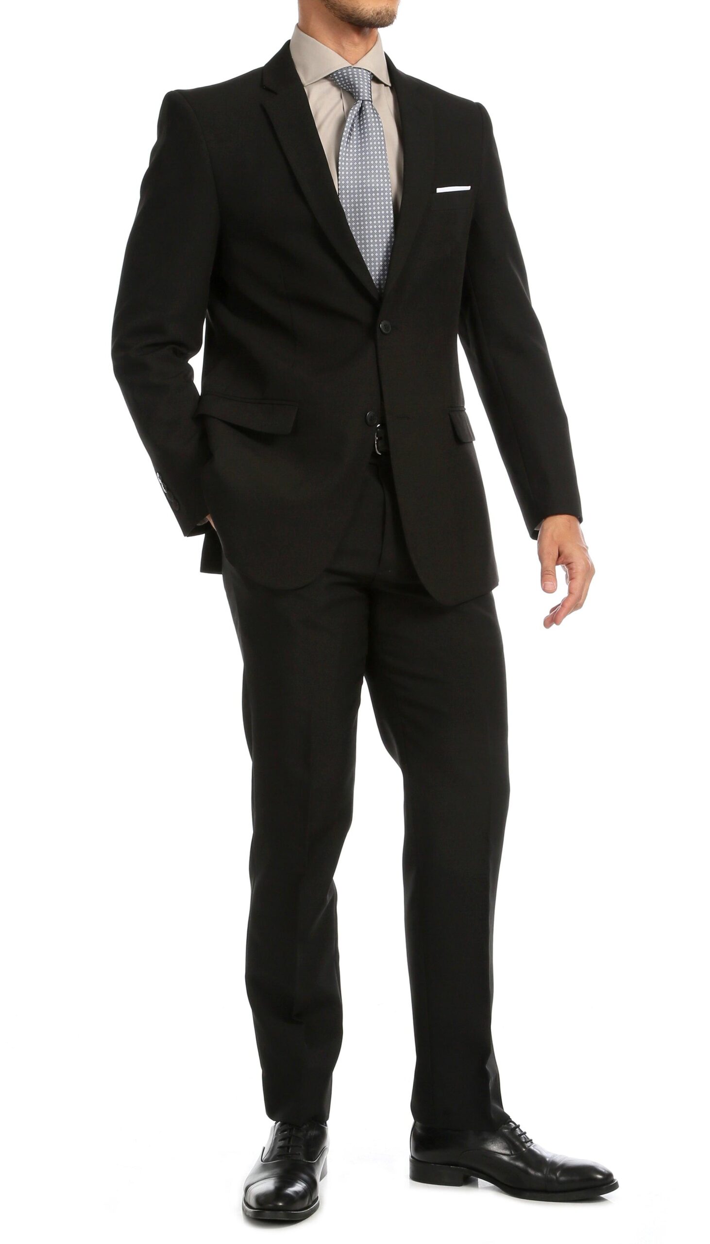 PL1969 Mens Black Slim Fit 2pc Suit - Image 3