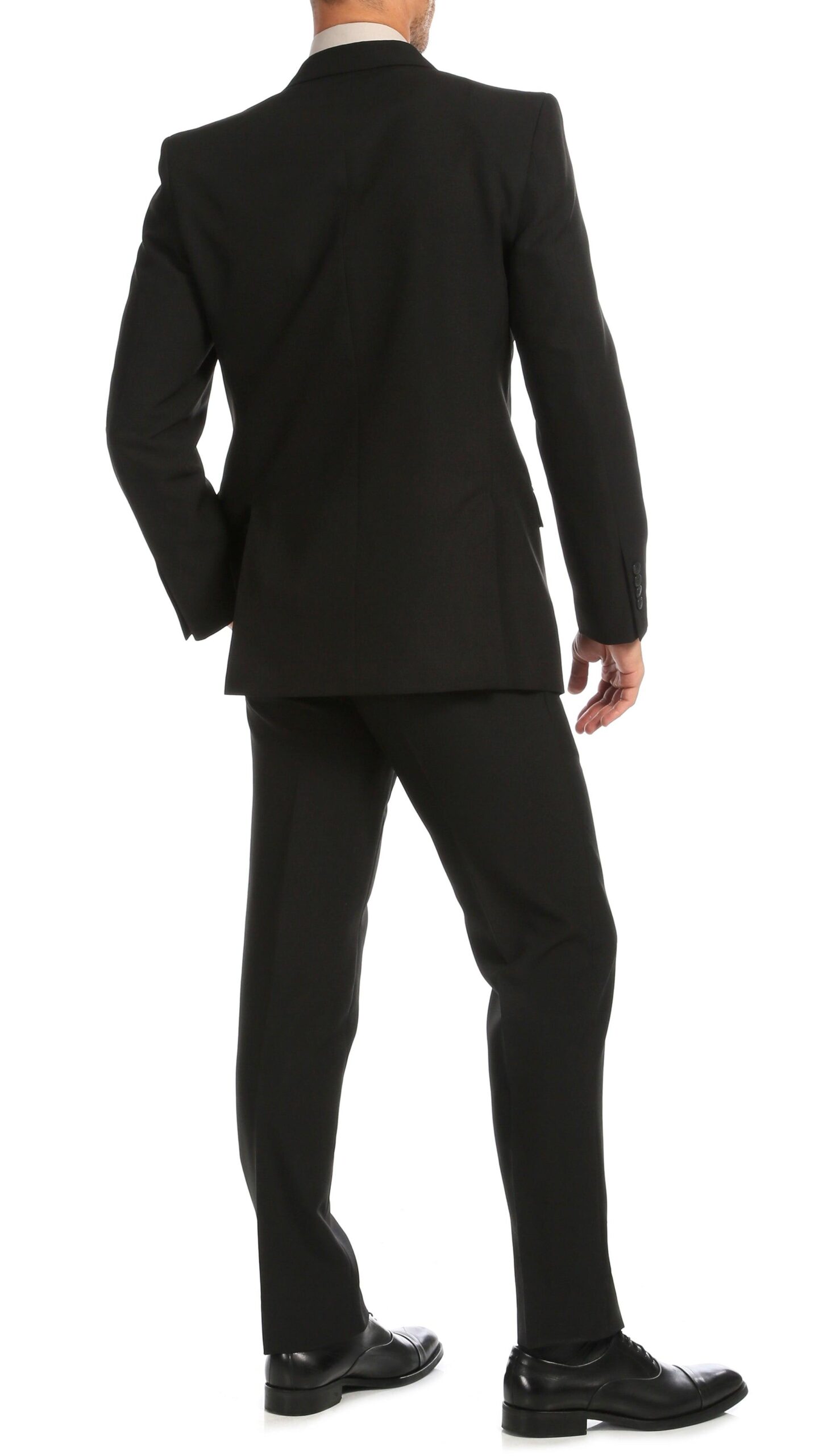 PL1969 Mens Black Slim Fit 2pc Suit - Image 4