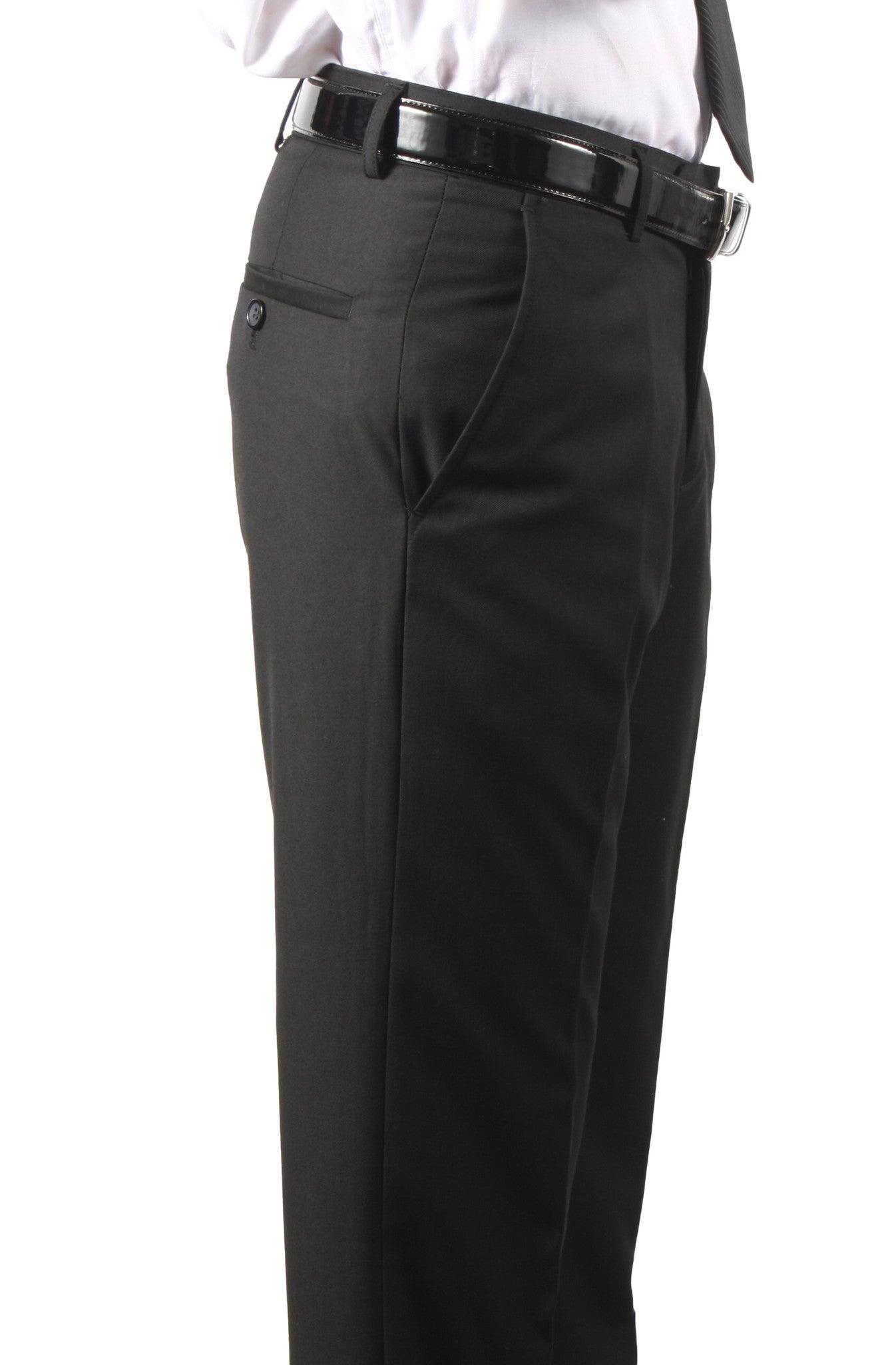 Premium Mens MP101 Black Regular Fit Dress Pants - Image 2
