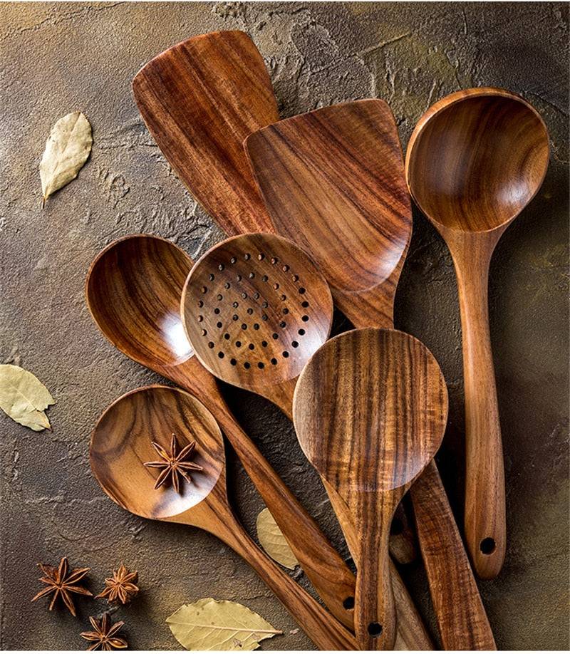 Teak Wooden Cooking Set