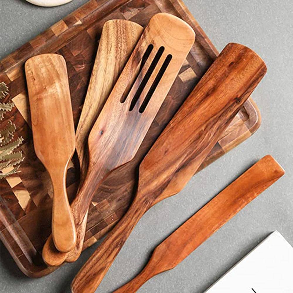 Teak Wooden Cooking Set - Image 3