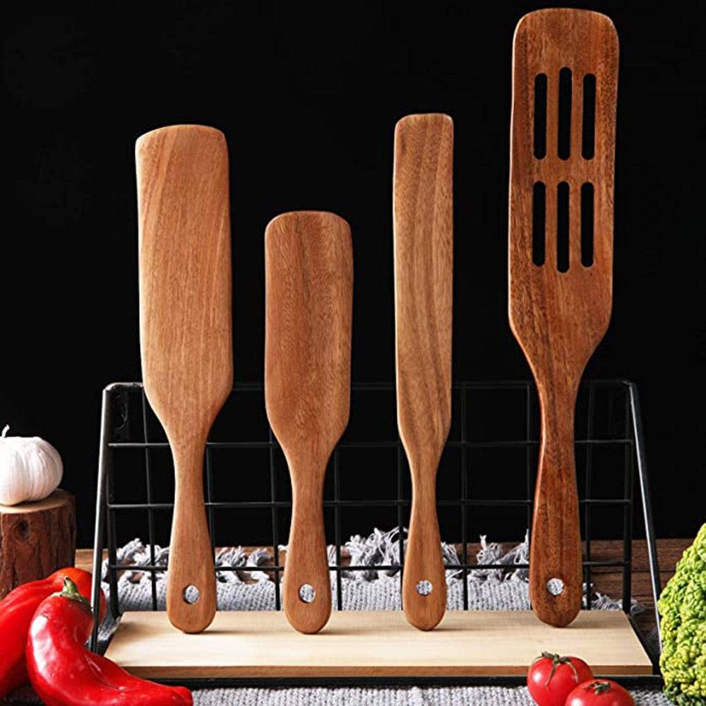 Teak Wooden Cooking Set - Image 5
