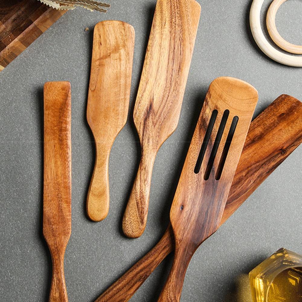 Teak Wooden Cooking Set - Image 4
