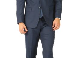 Rod Premium Blue Wool 2 Piece Suit Stain Resistant Traveler Suit - w 2 Pairs of Pants