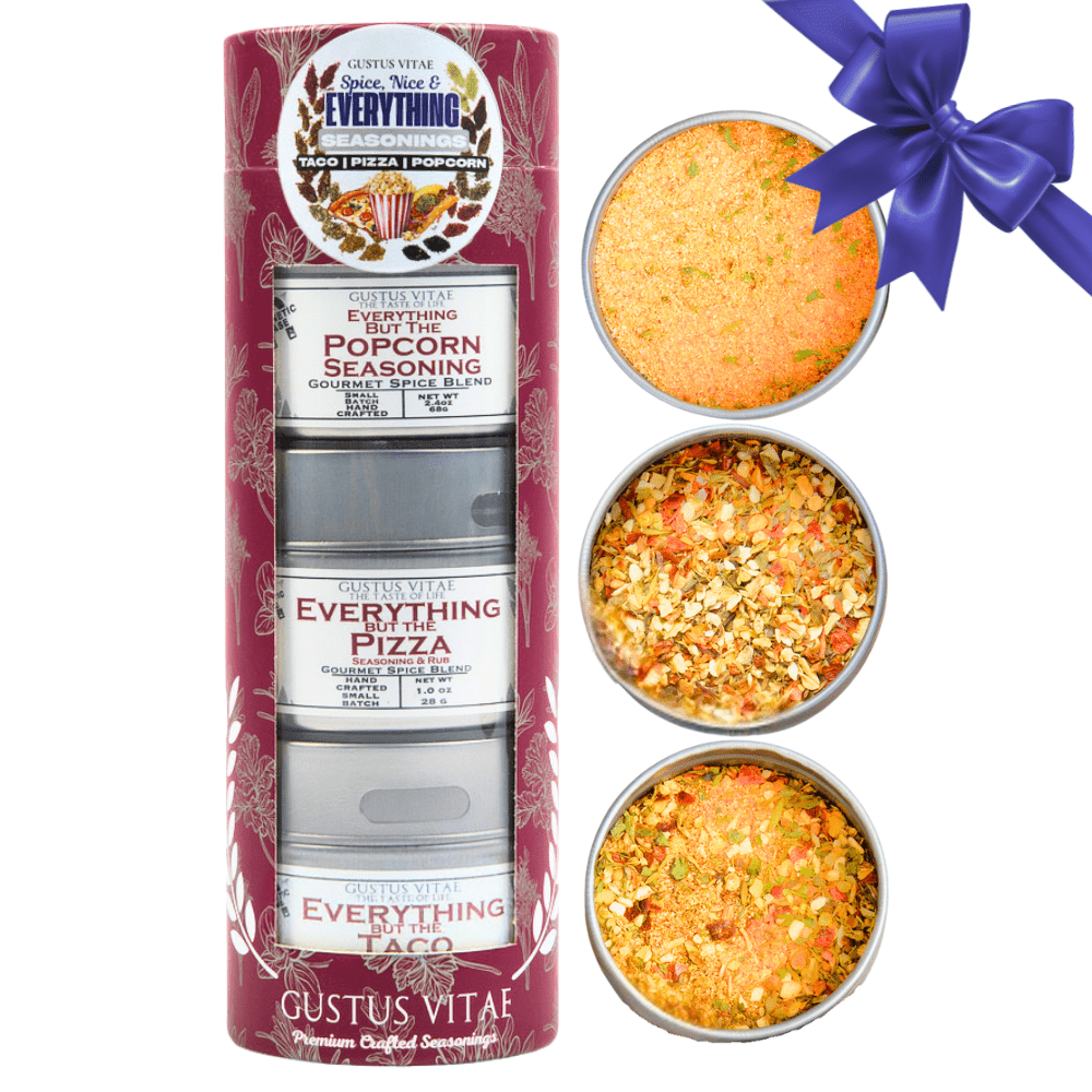 Spice, Nice & Everything Seasonings: Taco, Pizza, Popcorn | Gift Pack Set of 3