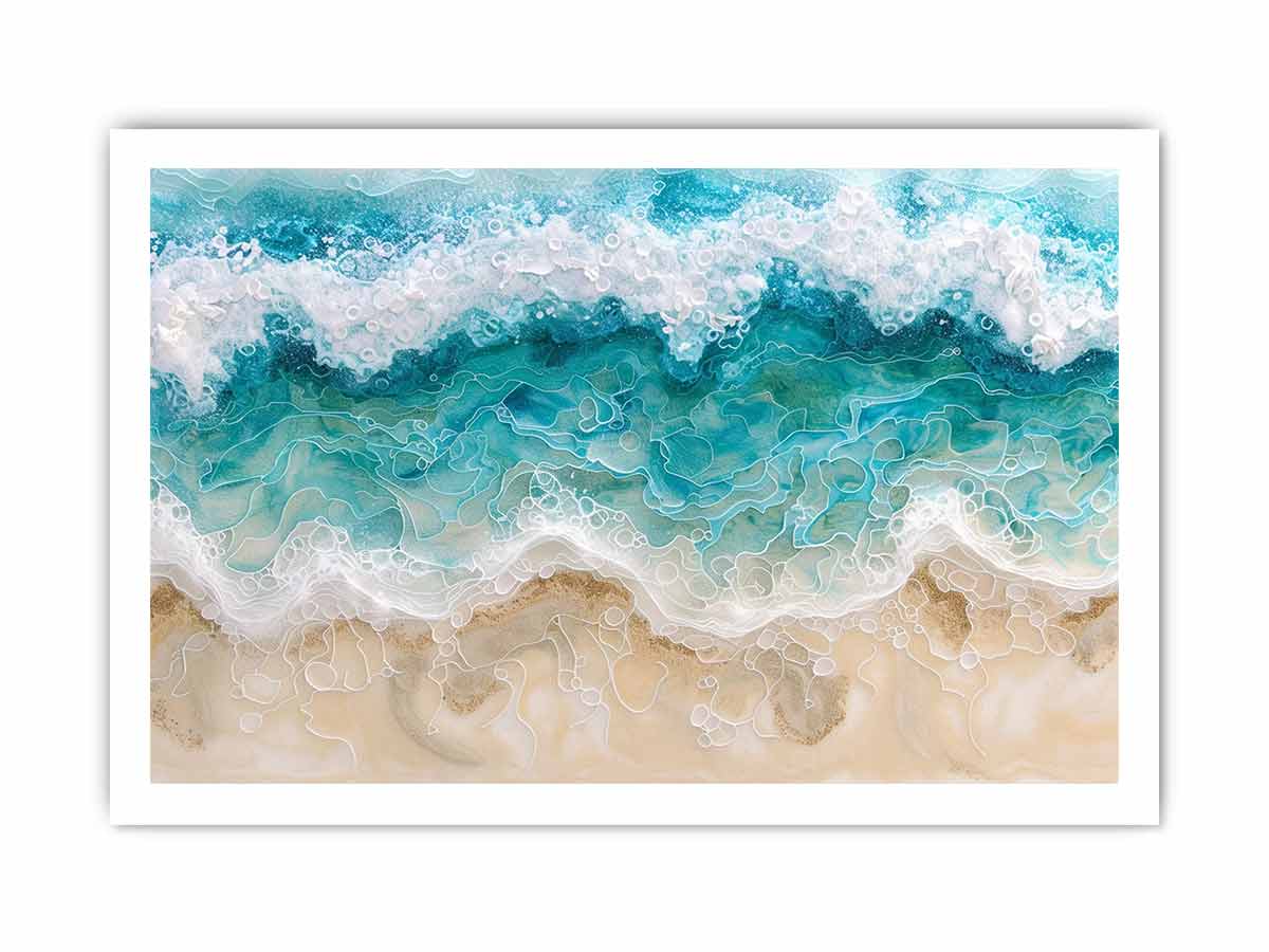 Birds Eye View Beach Canvas Painting Print - Image 23