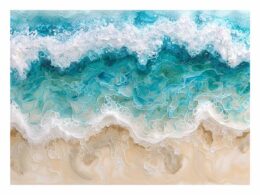 Birds Eye View Beach Canvas  Painting Print