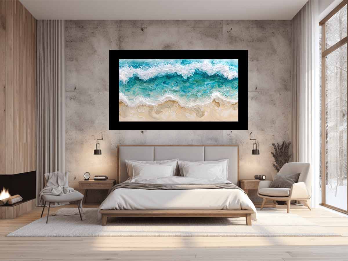Birds Eye View Beach Canvas Painting Print - Image 2