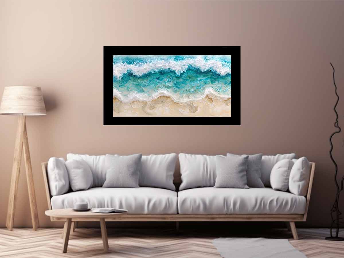 Birds Eye View Beach Canvas Painting Print - Image 3
