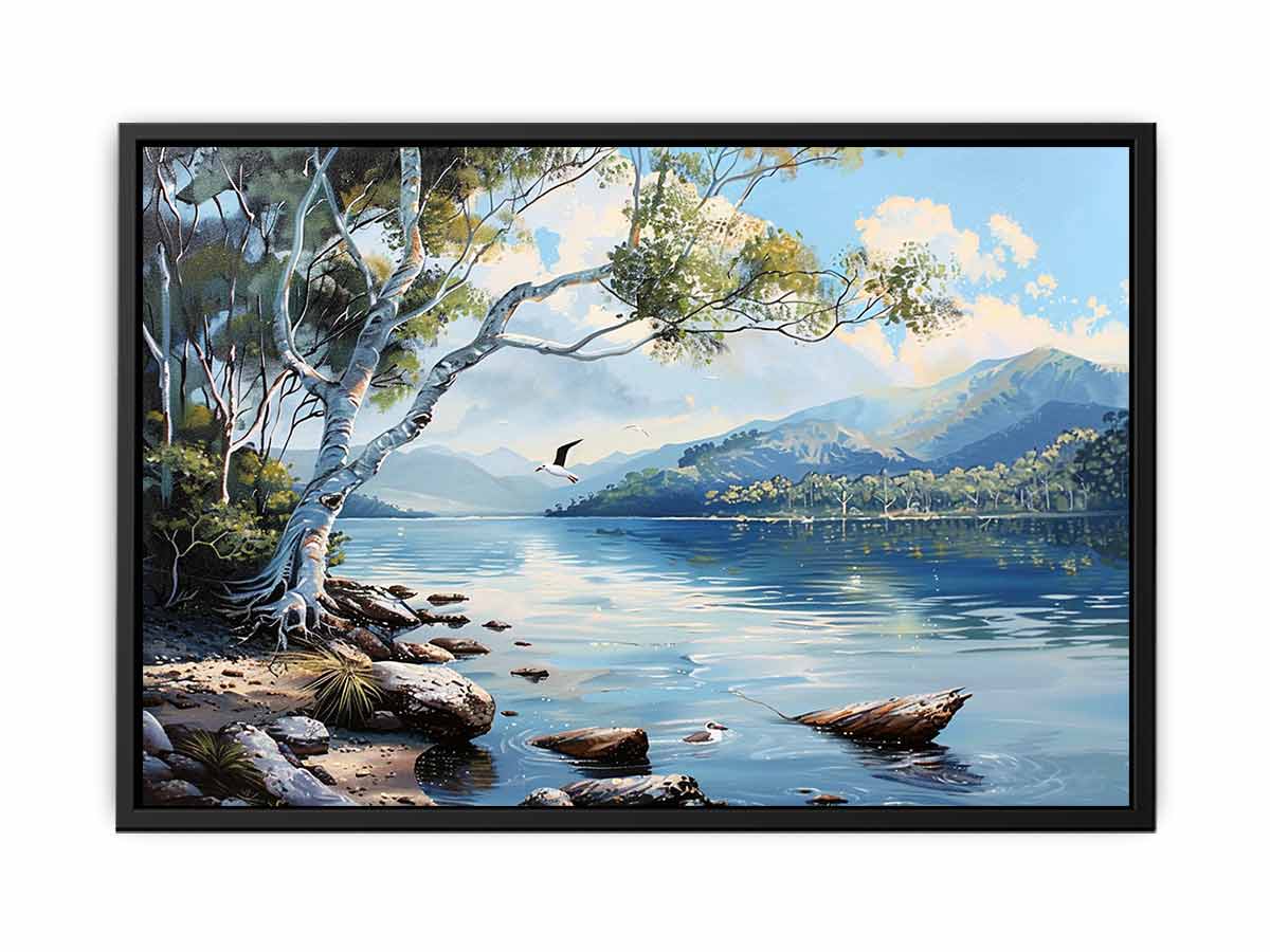 Lake Canvas Painting Art Print - Image 13