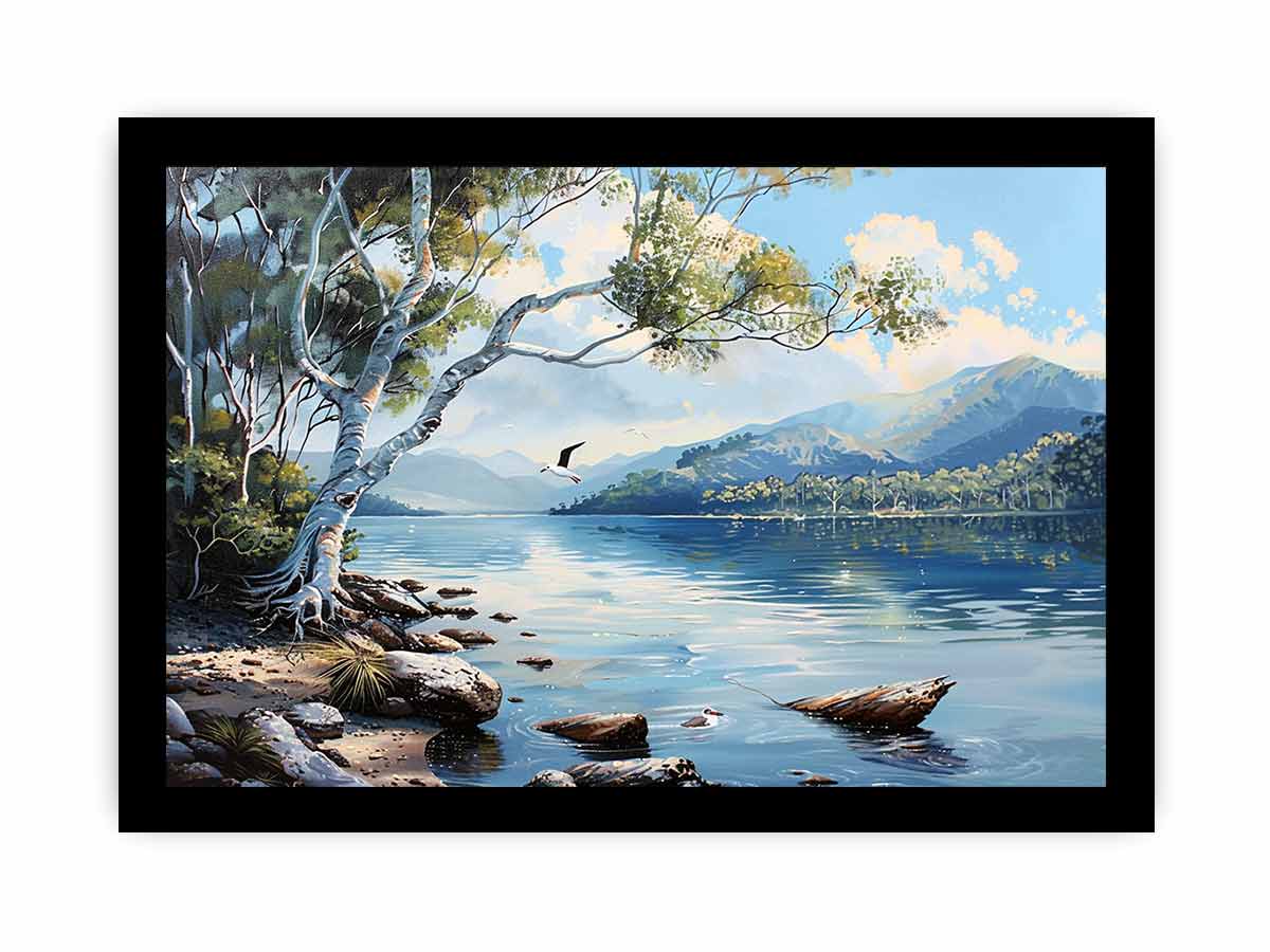 Lake Canvas Painting Art Print - Image 34