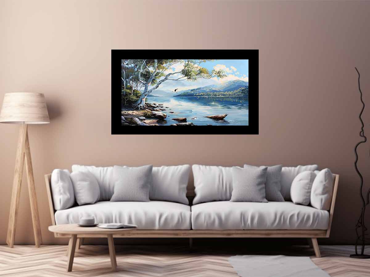 Lake Canvas Painting Art Print - Image 3