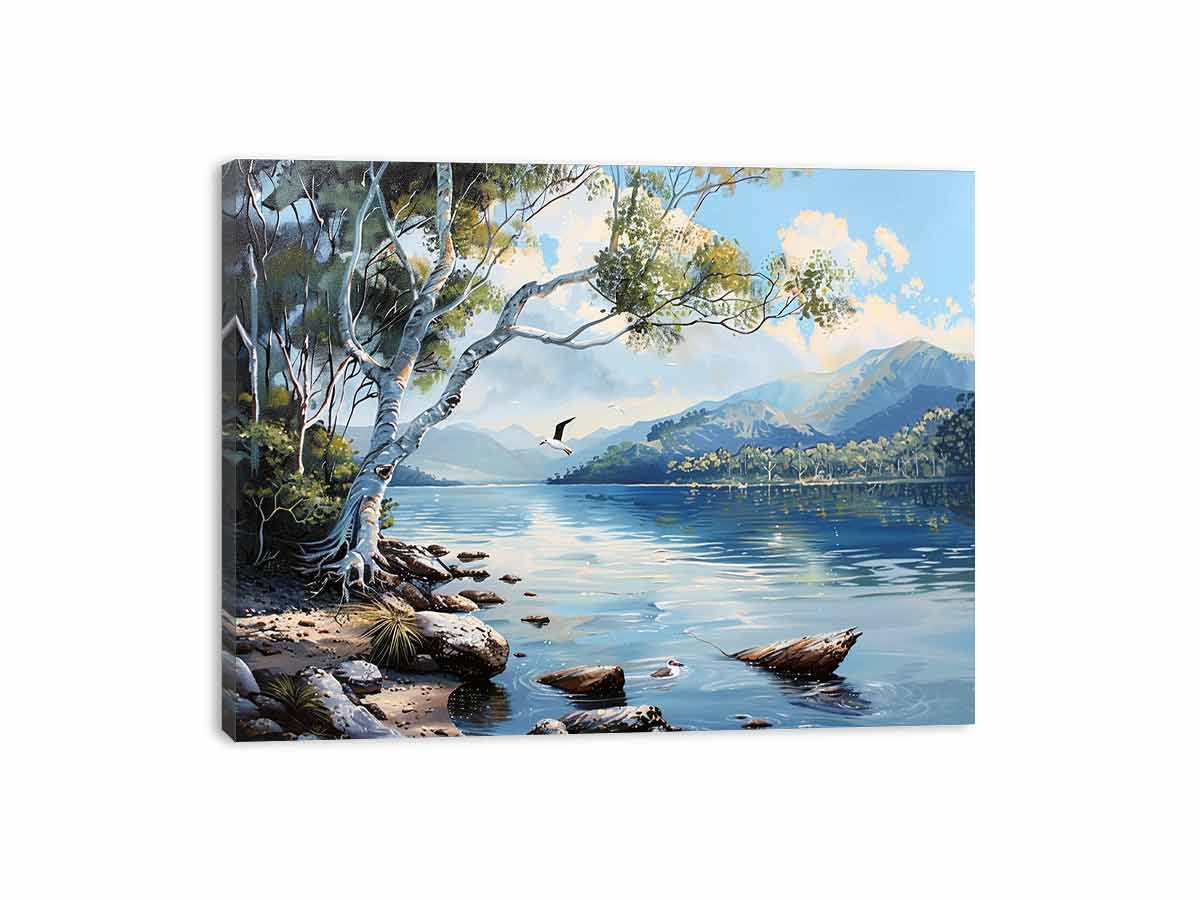 Lake Canvas Painting Art Print - Image 4