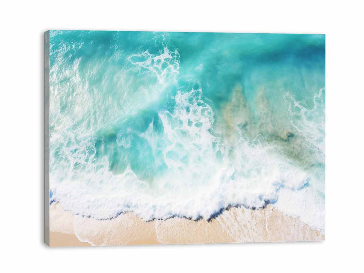 Teal Ocean Artwork Canvas Art Print