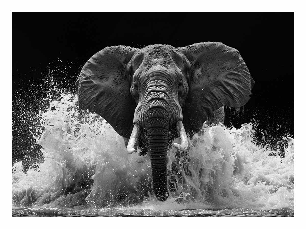 Water Elephant Canvas Art Print