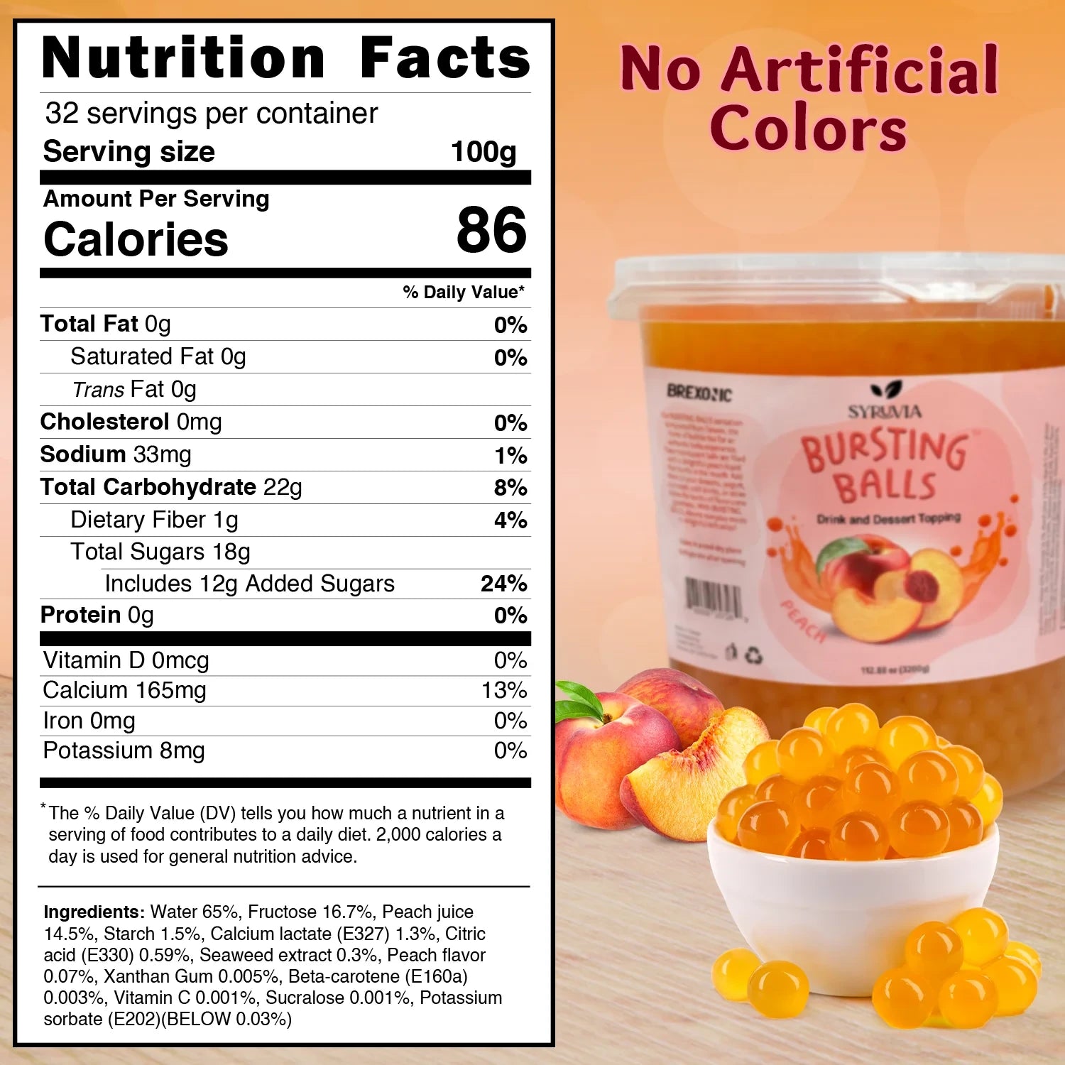 7 LB Peach Flavored Popping Boba - Image 2